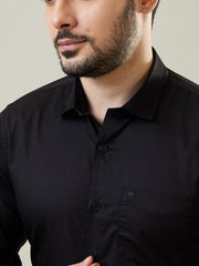 Black Solid Regular Fit Shirt