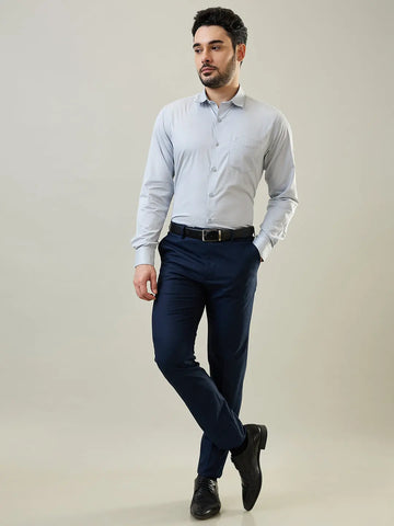 Light Grey Solid Formal Shirt Tim Paris