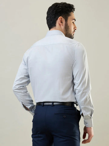Light Grey Solid Formal Shirt Tim Paris
