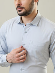 Light Grey Solid Formal Shirt