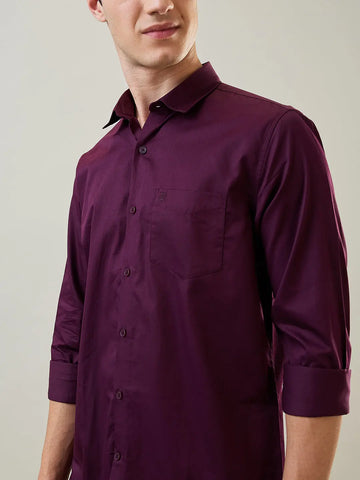 Maroon Solid Shirt Tim Paris