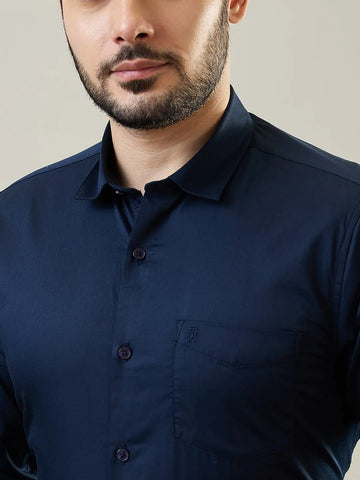 Navy Solid Regular Fit Shirt TIM PARIS