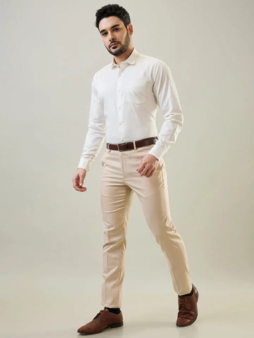 White Solid Regular Fit Shirt TIM PARIS