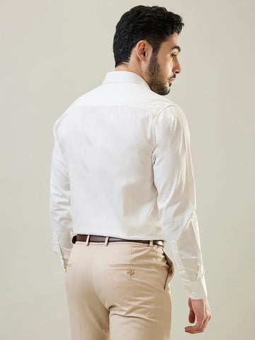 White Solid Regular Fit Shirt TIM PARIS