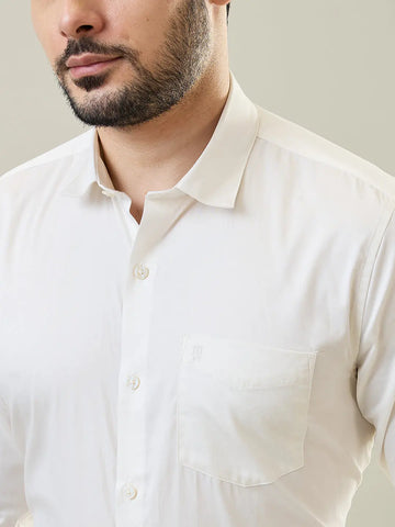 White Solid Regular Fit Shirt TIM PARIS