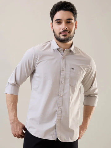 Grey Solid Shirt Tim Paris