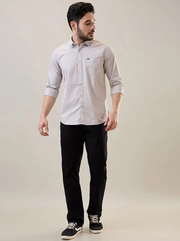 Grey Solid Shirt Tim Paris