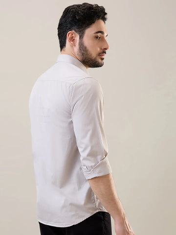 Grey Solid Shirt Tim Paris