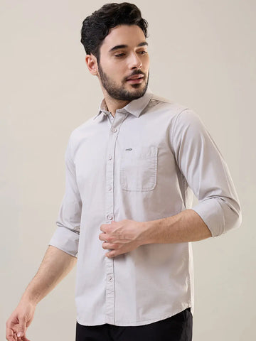 Grey Solid Shirt Tim Paris