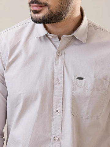 Grey Solid Shirt Tim Paris