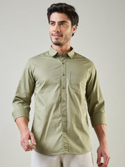 Olive Green Solid Shirt
