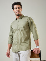 Olive Green Solid Shirt