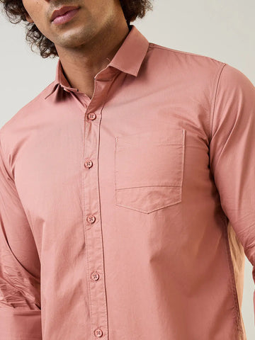 Rust Solid Satin Shirt Tim Paris
