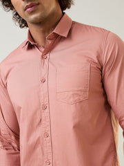 Rust Solid Satin Shirt