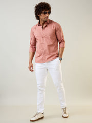 Rust Solid Satin Shirt