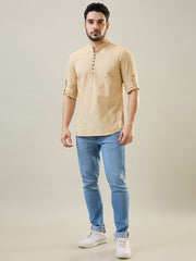 Khakhi Solid Short Kurta