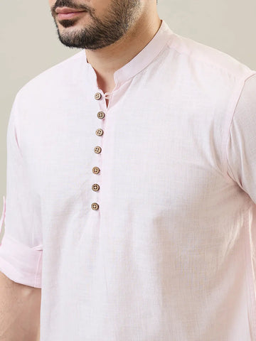 Pink Solid Short Kurta Shirt Tim Paris