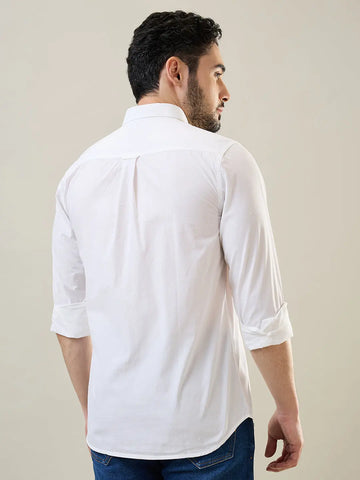 White Solid Regular Fit Shirt TIM PARIS