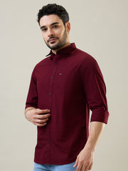 Wine Solid Casual Shirt