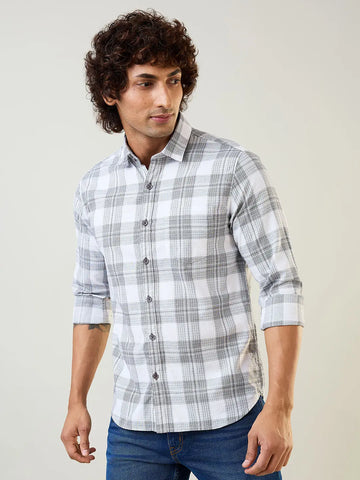 White Checkered Shirt Tim Paris
