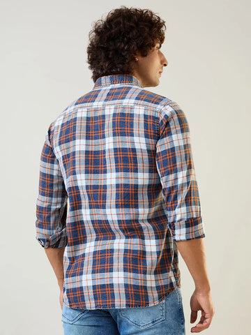 Rust Checkered Regular Fit Shirt TIM PARIS