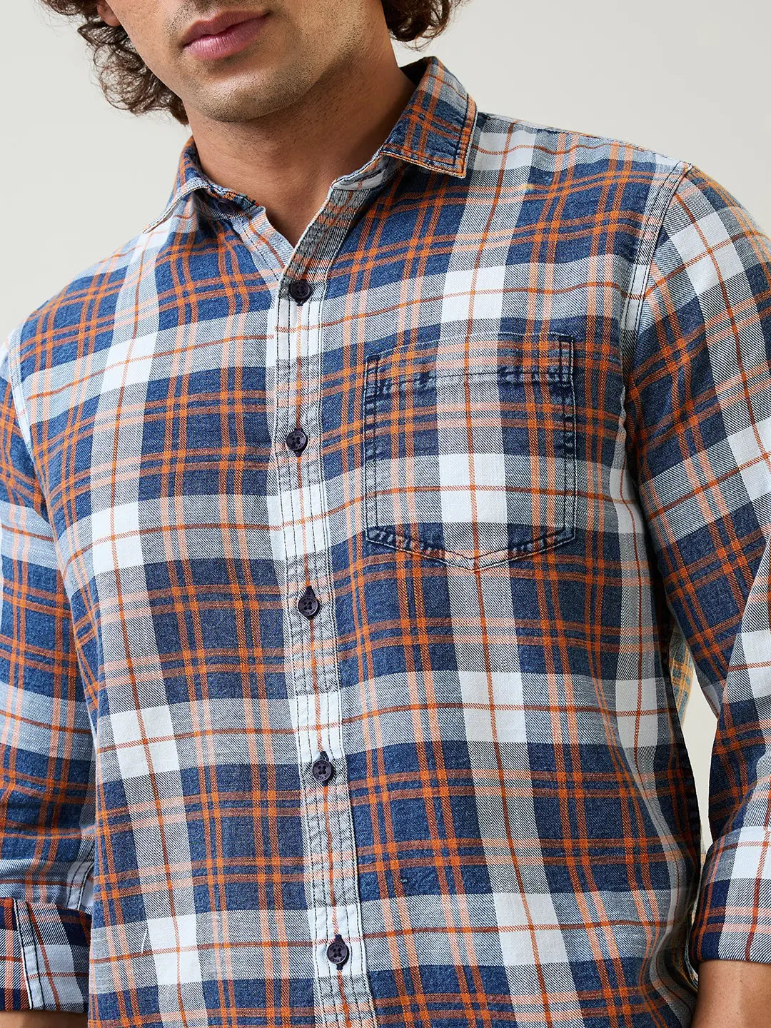 Rust Checkered Regular Fit Shirt TIM PARIS