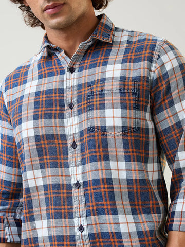 Rust Checkered Regular Fit Shirt TIM PARIS