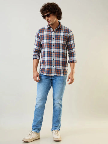 Rust Checkered Regular Fit Shirt TIM PARIS