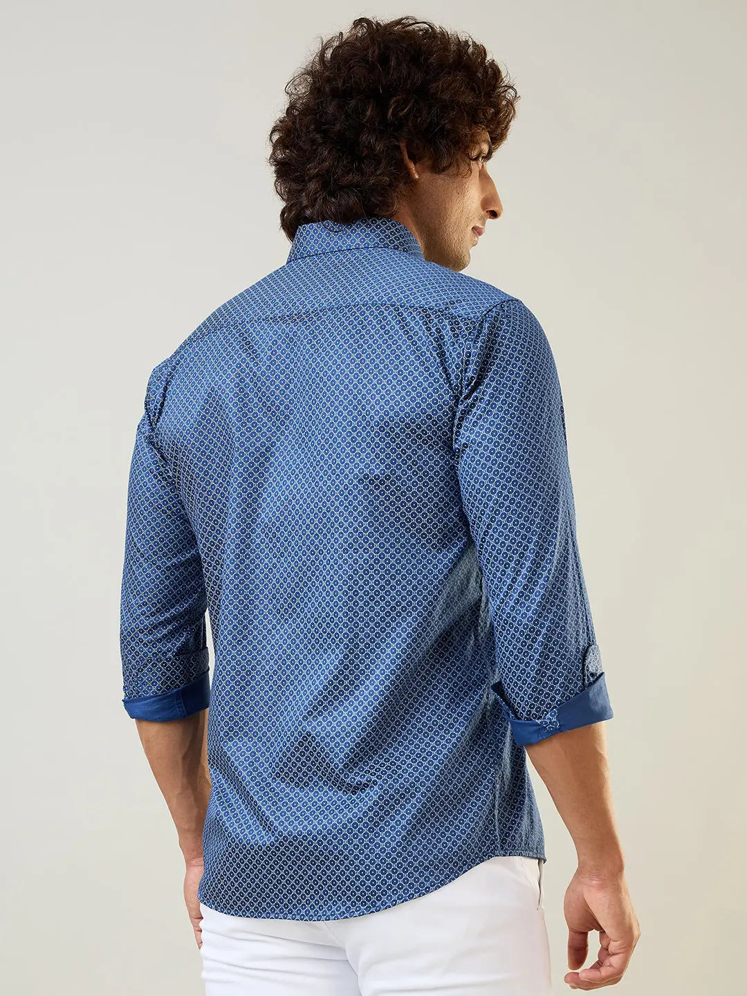 Blue Printed Shirt Tim Paris