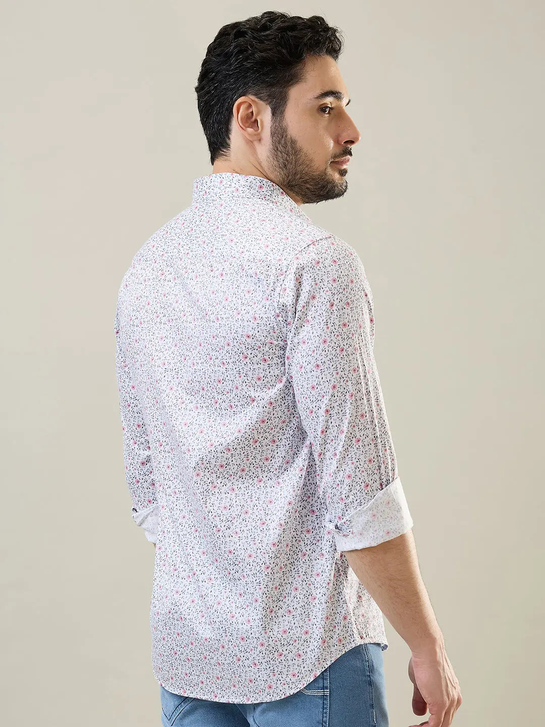 Pink Printed Casual Shirt Tim Paris
