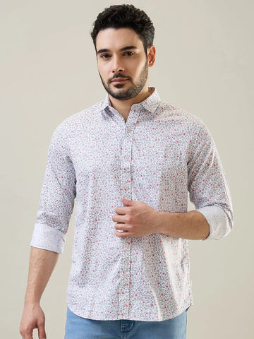 Pink Printed Casual Shirt Tim Paris