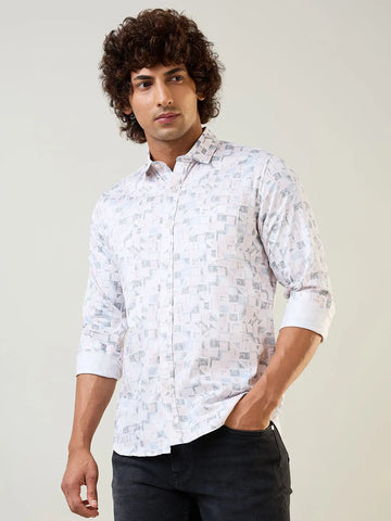 Pink Printed Regular Fit Shirt Tim Paris