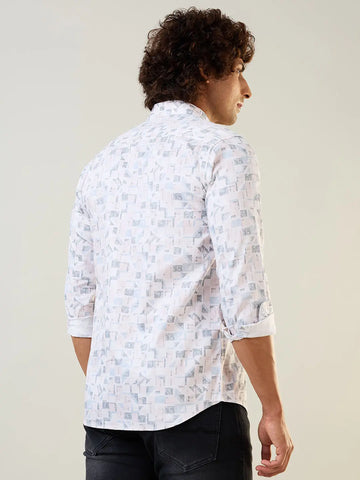 Pink Printed Regular Fit Shirt Tim Paris