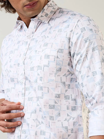 Pink Printed Regular Fit Shirt Tim Paris
