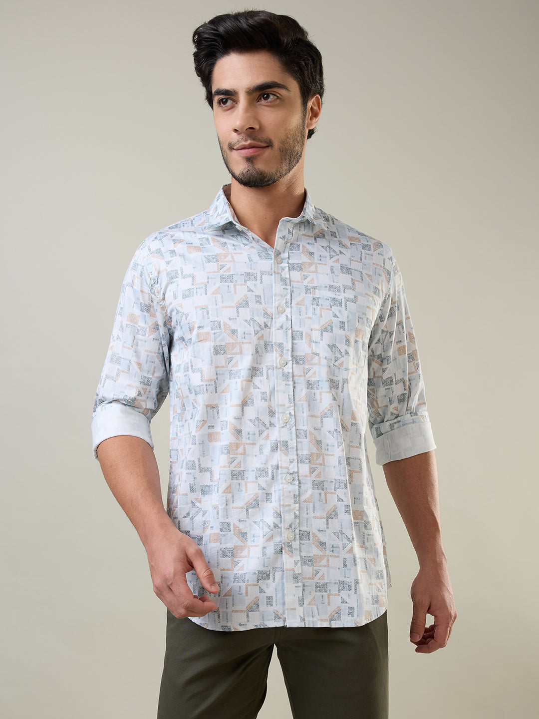 Teal Printed Shirt