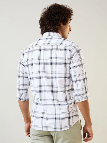 White Checkered Regular Fit Shirt TIM PARIS