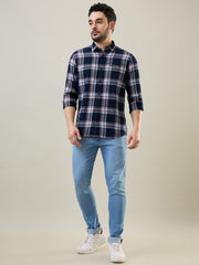 Indigo Blue Checkered Shirt