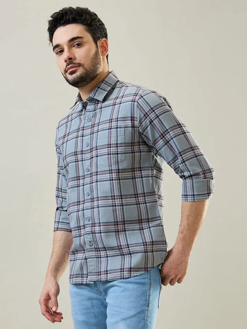 Grey Checkered Shirt Tim Paris