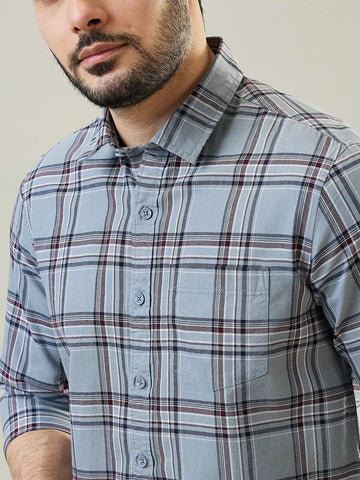 Grey Checkered Shirt Tim Paris