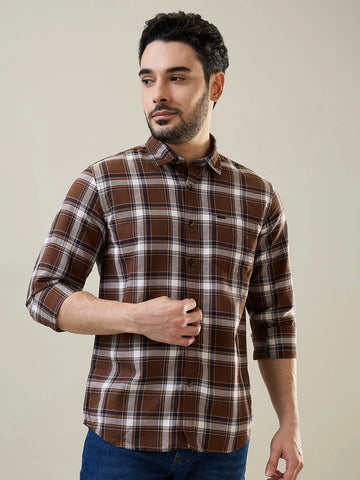 Brown Checkered Shirt Tim Paris