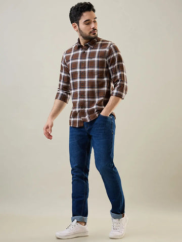 Brown Checkered Shirt Tim Paris