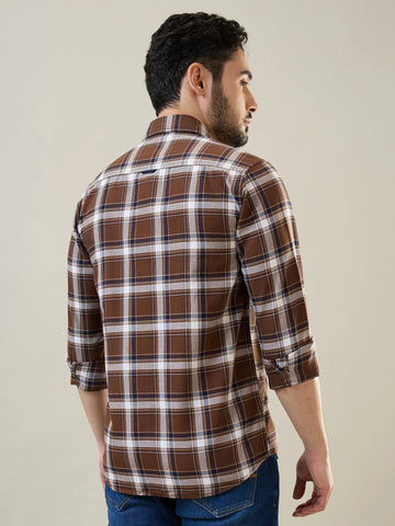Brown Checkered Shirt Tim Paris