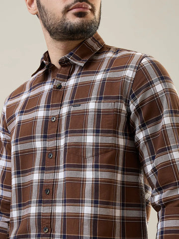 Brown Checkered Shirt Tim Paris