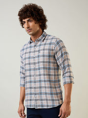 Light Grey Checkered Regular Fit Shirt