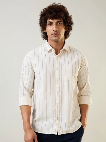 Blue Striped Regular Fit Shirt TIM PARIS