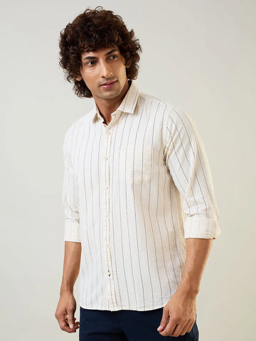 Blue Striped Regular Fit Shirt TIM PARIS