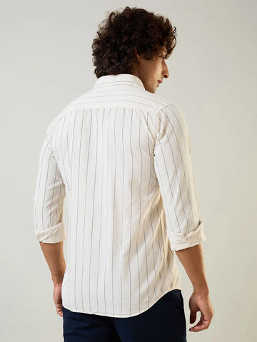 Blue Striped Regular Fit Shirt TIM PARIS