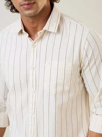 Blue Striped Regular Fit Shirt TIM PARIS