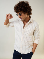 Blue Striped Regular Fit Shirt
