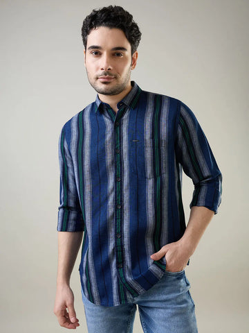 Green Striped Shirt Tim Paris